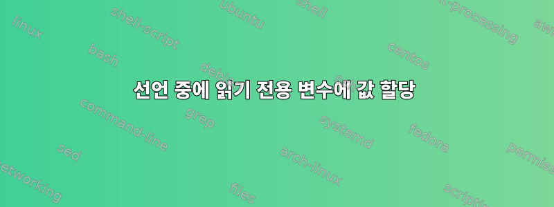 선언 중에 읽기 전용 변수에 값 할당