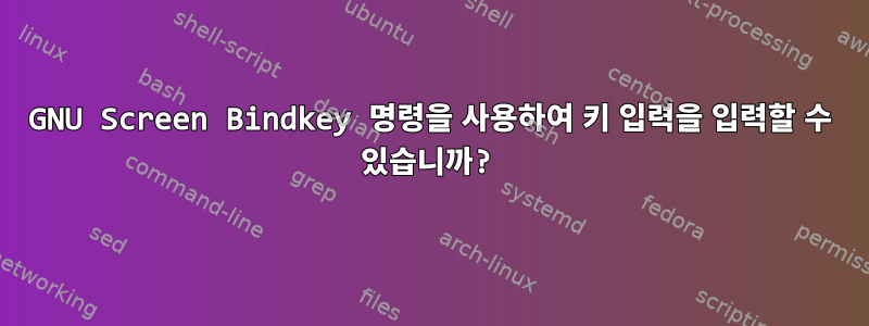 GNU Screen Bindkey 명령을 사용하여 키 입력을 입력할 수 있습니까?