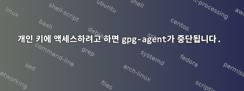 개인 키에 액세스하려고 하면 gpg-agent가 중단됩니다.