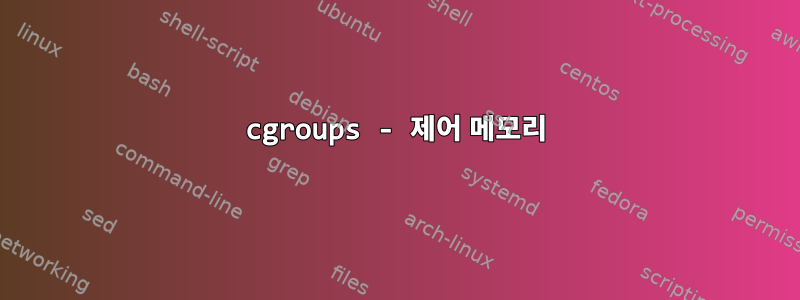 cgroups - 제어 메모리