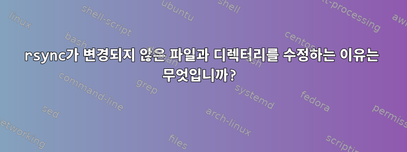 rsync가 변경되지 않은 파일과 디렉터리를 수정하는 이유는 무엇입니까?