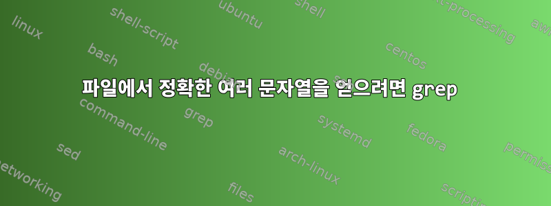 파일에서 정확한 여러 문자열을 얻으려면 grep