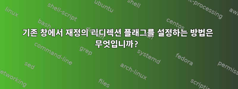 기존 창에서 재정의 리디렉션 플래그를 설정하는 방법은 무엇입니까?