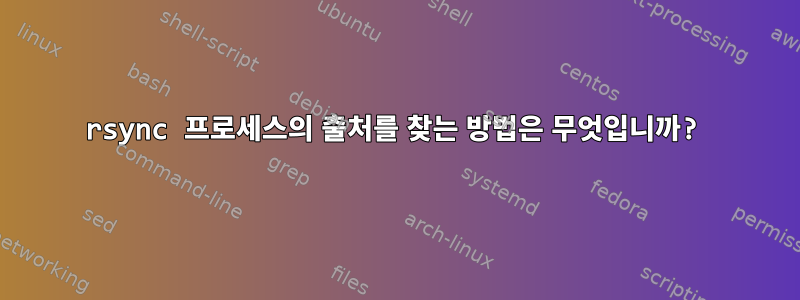 rsync 프로세스의 출처를 찾는 방법은 무엇입니까?