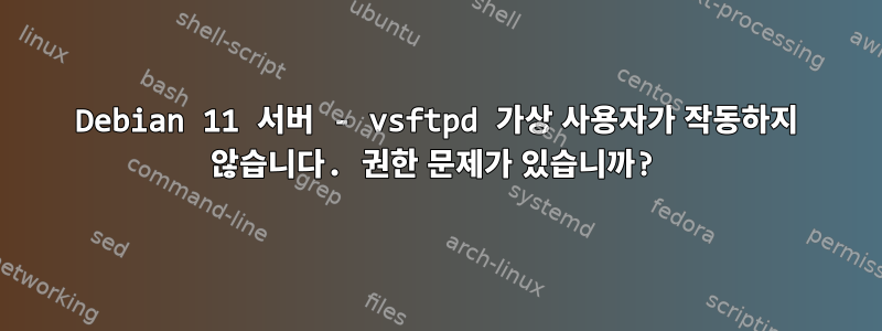 Debian 11 서버 - vsftpd 가상 사용자가 작동하지 않습니다. 권한 문제가 있습니까?