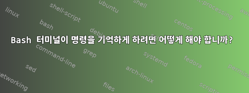 Bash 터미널이 명령을 기억하게 하려면 어떻게 해야 합니까?