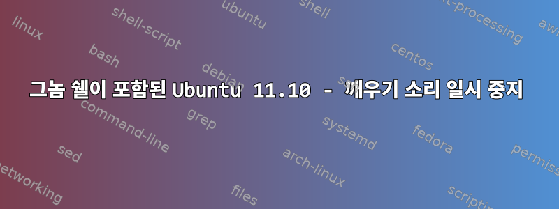 그놈 쉘이 포함된 Ubuntu 11.10 - 깨우기 소리 일시 중지