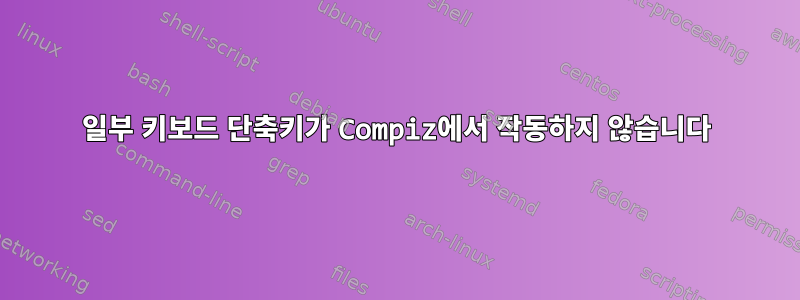 일부 키보드 단축키가 Compiz에서 작동하지 않습니다