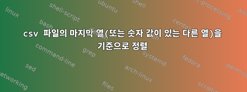 csv 파일의 마지막 열(또는 숫자 값이 있는 다른 열)을 기준으로 정렬