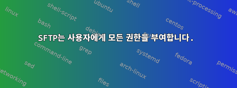 SFTP는 사용자에게 모든 권한을 부여합니다.