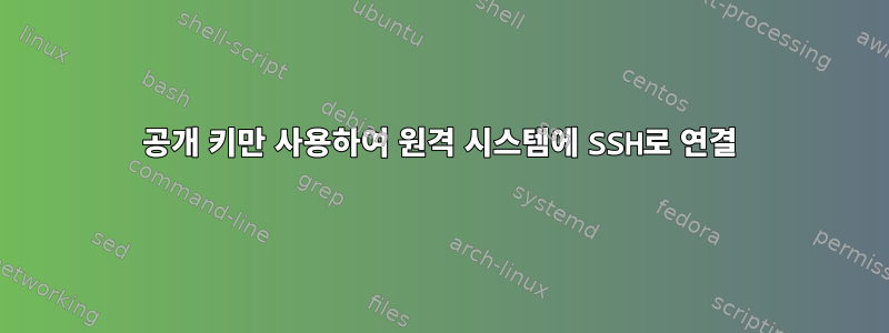 공개 키만 사용하여 원격 시스템에 SSH로 연결