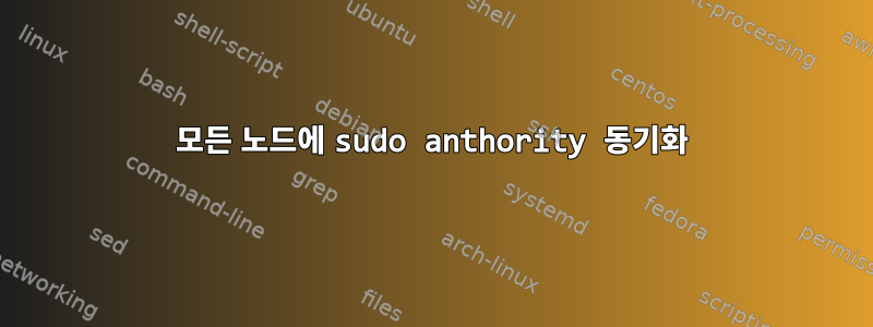 모든 노드에 sudo anthority 동기화