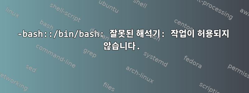 -bash::/bin/bash: 잘못된 해석기: 작업이 허용되지 않습니다.