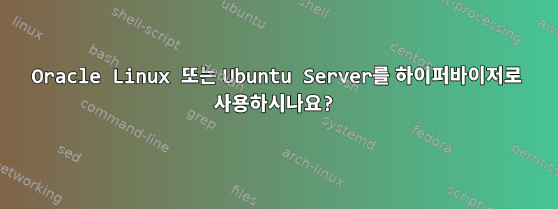 Oracle Linux 또는 Ubuntu Server를 하이퍼바이저로 사용하시나요?