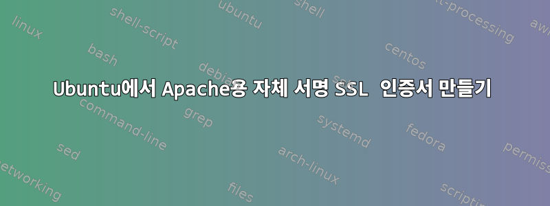 Ubuntu에서 Apache용 자체 서명 SSL 인증서 만들기