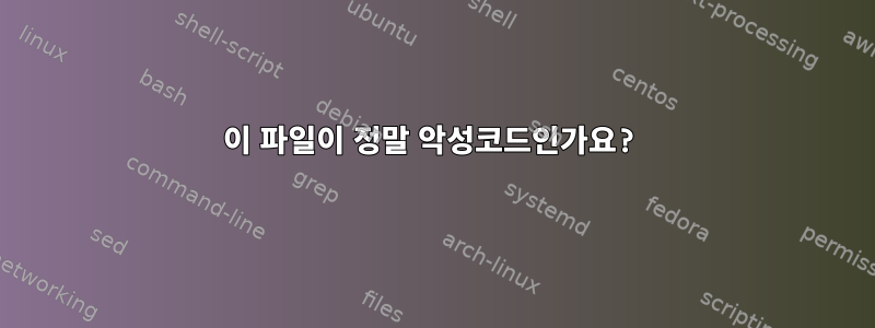 이 파일이 정말 악성코드인가요?