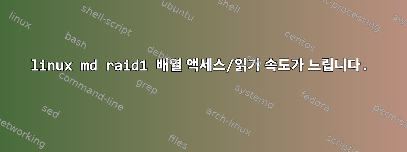 linux md raid1 배열 액세스/읽기 속도가 느립니다.