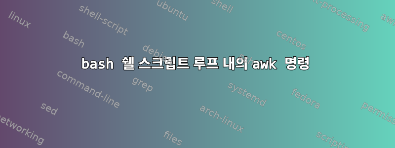 bash 쉘 스크립트 루프 내의 awk 명령