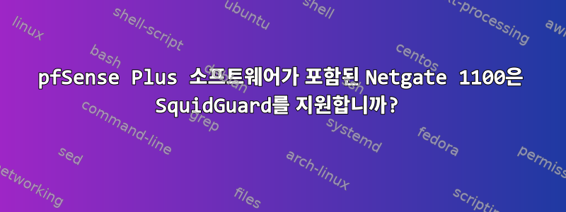 pfSense Plus 소프트웨어가 포함된 Netgate 1100은 SquidGuard를 지원합니까?