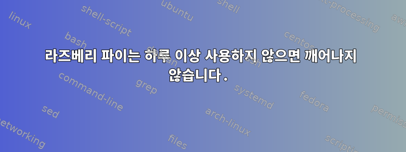 라즈베리 파이는 하루 이상 사용하지 않으면 깨어나지 않습니다.