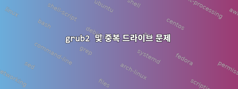 grub2 및 중복 드라이브 문제