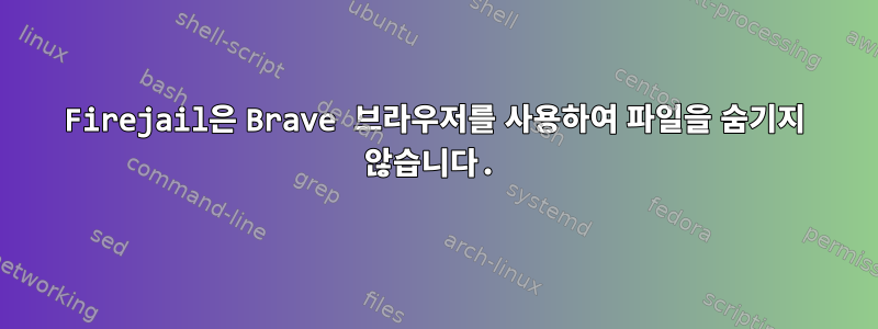 Firejail은 Brave 브라우저를 사용하여 파일을 숨기지 않습니다.