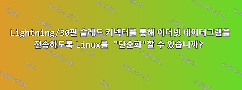 Lightning/30핀 슬레드 커넥터를 통해 이더넷 데이터그램을 전송하도록 Linux를 "단순화"할 수 있습니까?