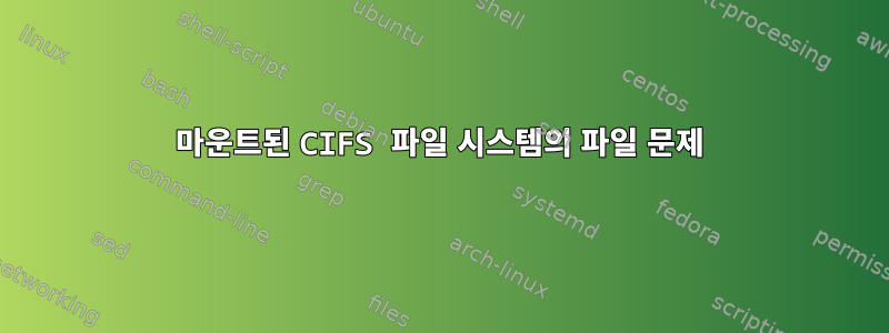 마운트된 CIFS 파일 시스템의 파일 문제