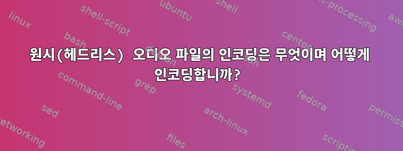 원시(헤드리스) 오디오 파일의 인코딩은 무엇이며 어떻게 인코딩합니까?