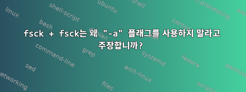 fsck + fsck는 왜 "-a" 플래그를 사용하지 말라고 주장합니까?