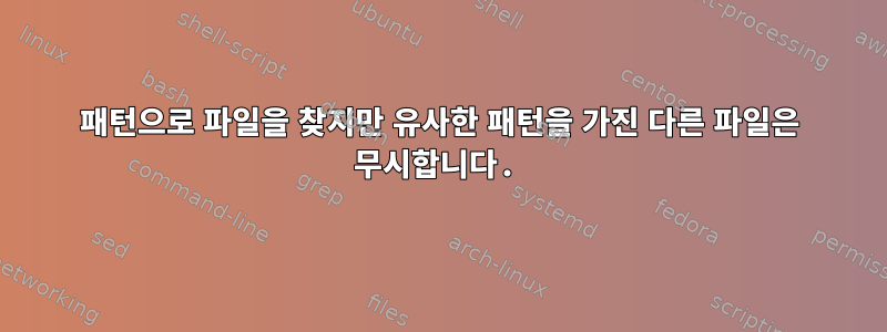 패턴으로 파일을 찾지만 유사한 패턴을 가진 다른 파일은 무시합니다.