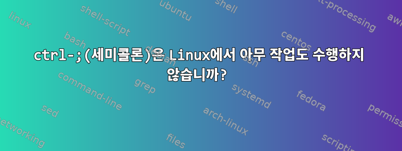 ctrl-;(세미콜론)은 Linux에서 아무 작업도 수행하지 않습니까?