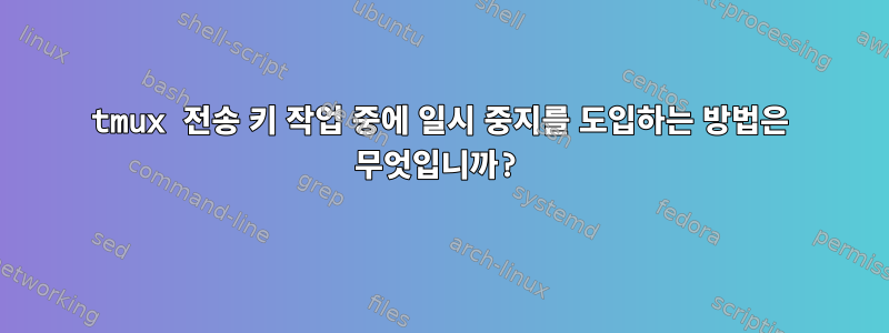 tmux 전송 키 작업 중에 일시 중지를 도입하는 방법은 무엇입니까?