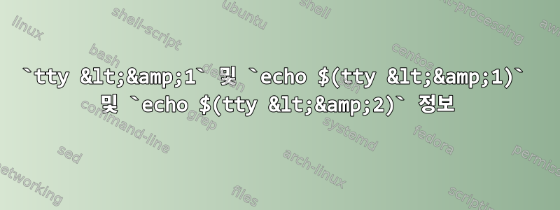 `tty &lt;&amp;1` 및 `echo $(tty &lt;&amp;1)` 및 `echo $(tty &lt;&amp;2)` 정보