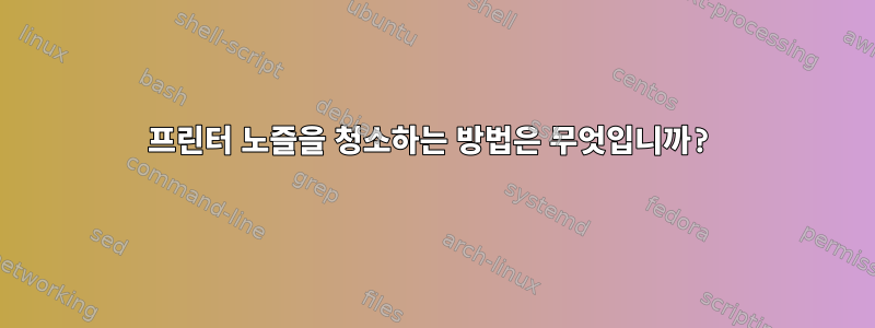 프린터 노즐을 청소하는 방법은 무엇입니까?