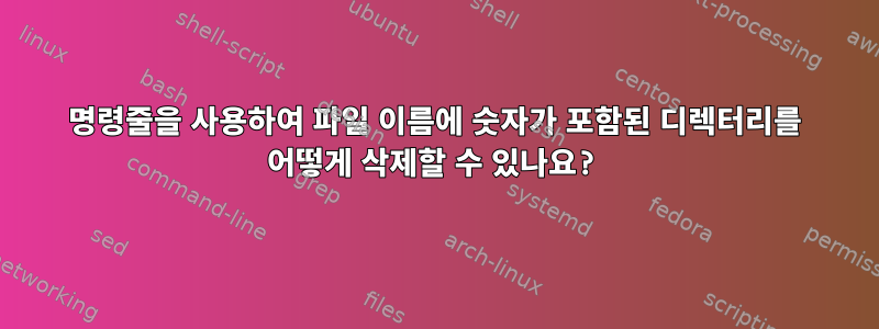 명령줄을 사용하여 파일 이름에 숫자가 포함된 디렉터리를 어떻게 삭제할 수 있나요?