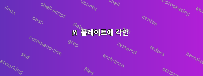 M 플레이트에 각인