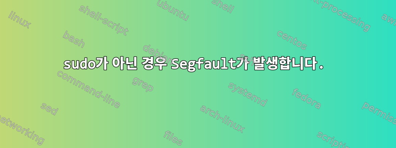 sudo가 아닌 경우 Segfault가 발생합니다.