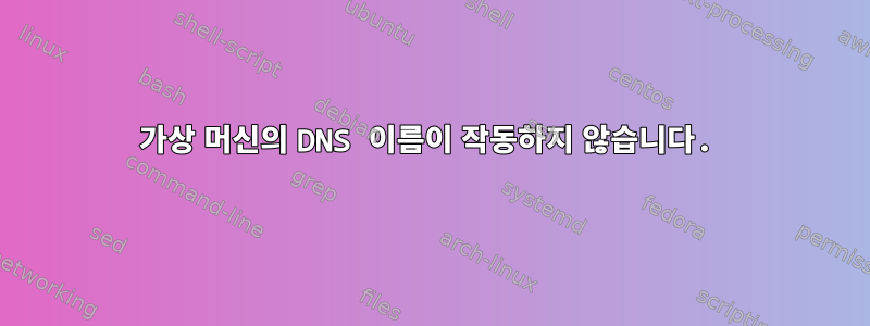 가상 머신의 DNS 이름이 작동하지 않습니다.