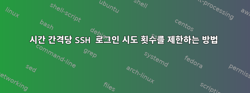 시간 간격당 SSH 로그인 시도 횟수를 제한하는 방법