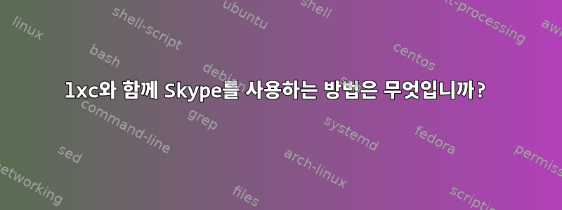 lxc와 함께 Skype를 사용하는 방법은 무엇입니까?