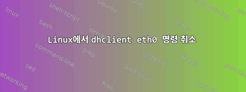 Linux에서 dhclient eth0 명령 취소