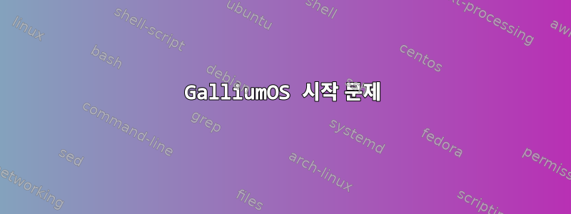 GalliumOS 시작 문제