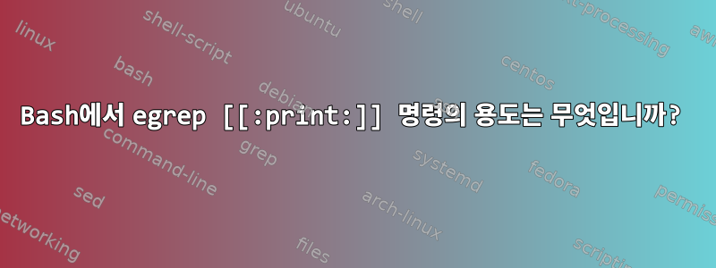 Bash에서 egrep [[:print:]] 명령의 용도는 무엇입니까?