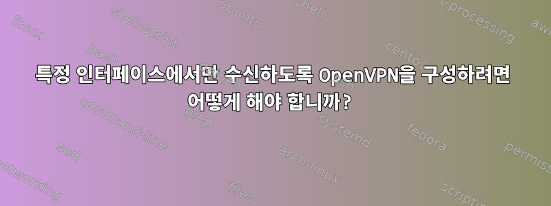 특정 인터페이스에서만 수신하도록 OpenVPN을 구성하려면 어떻게 해야 합니까?