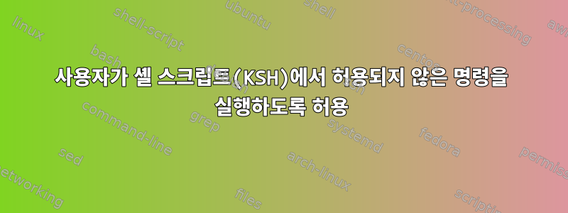 사용자가 셸 스크립트(KSH)에서 허용되지 않은 명령을 실행하도록 허용