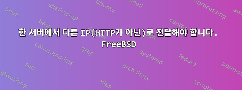 한 서버에서 다른 IP(HTTP가 아닌)로 전달해야 합니다. FreeBSD