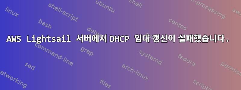 AWS Lightsail 서버에서 DHCP 임대 갱신이 실패했습니다.