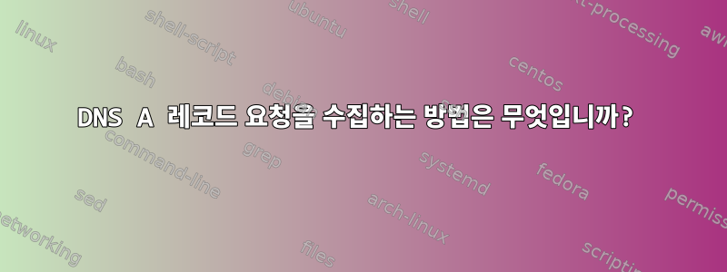 DNS A 레코드 요청을 수집하는 방법은 무엇입니까?