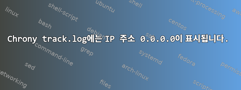 Chrony track.log에는 IP 주소 0.0.0.0이 표시됩니다.